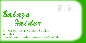 balazs haider business card