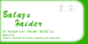 balazs haider business card